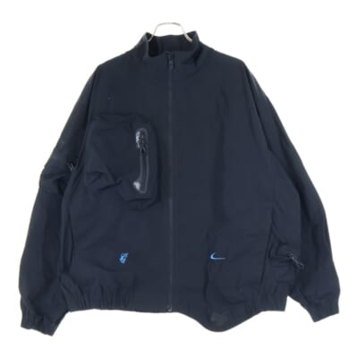 22SS ×OFF-WHITE TRACKSUIT AS M NRG オフホワイト トラックスーツ ジップアップナイロンジャケット ブラック DN1705-010 Bランク