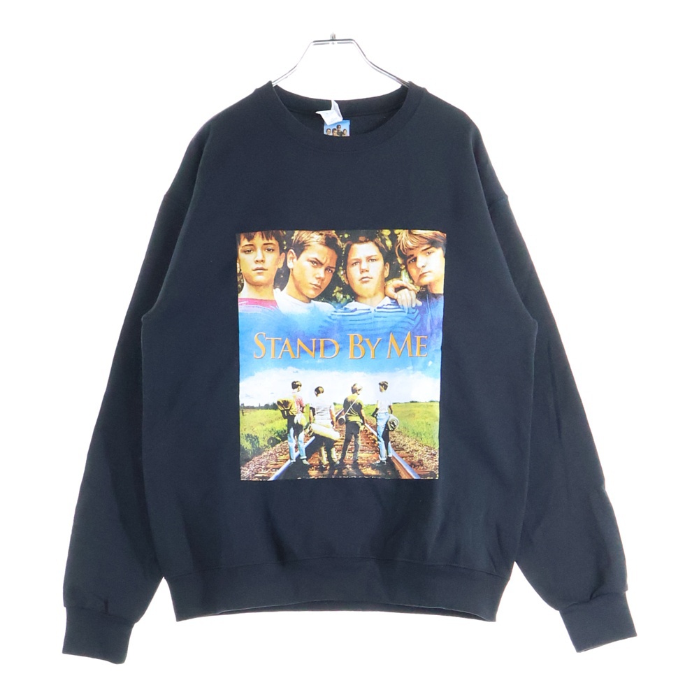 ×STAND BY ME CREW NECK SWEAT SHIRT TYPE-2 スタンドバイミー フロントプリント クルーネックスウェットシャツ トレーナー ブラック SBM-WM-SS02 Sランク