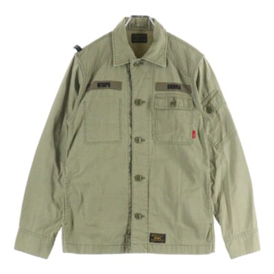 12AW JUNGLE L/S SHIRT ジャングル コットン 長袖シャツ カーキ 122LTDT-SHM01 Bランク