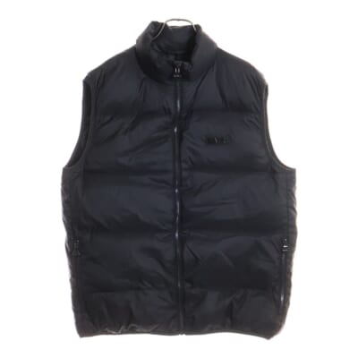フロントロゴプレート ナイロン ダウンベスト ジャケット ブラック Bランク