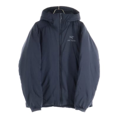 ATOM LT HOODY アトム 胸ロゴデザイン ジップアップ フーデッド ダウンジャケット ブラック 1750-2353 Bランク