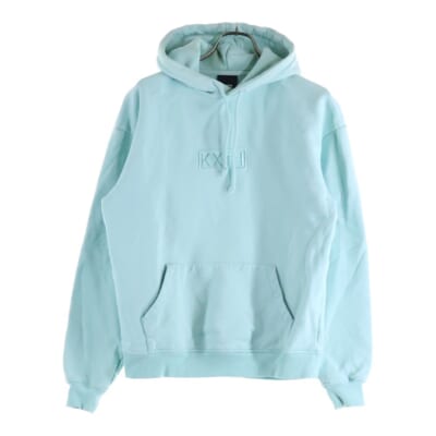 21AW CYBER MONDAY HOODIE サイバー マンデー ボックスロゴ スウェット プルオーバーパーカー ターコイズブルー KHM030148 Bランク