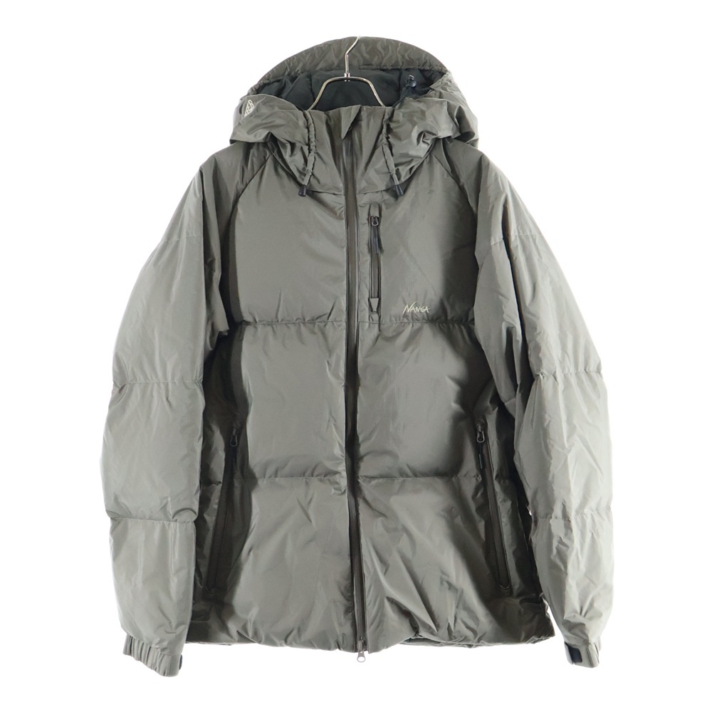DUFFER ダファー オーロラ 胸ロゴデザイン ジップアップ フーデッド ダウンジャケット カーキ 24FB62 Bランク