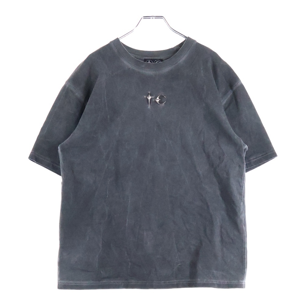 TC Basic T-Shirt メタルロゴ 半袖カットソー ウォッシュド加工 Tシャツ ブラック TC24TS1503 Bランク