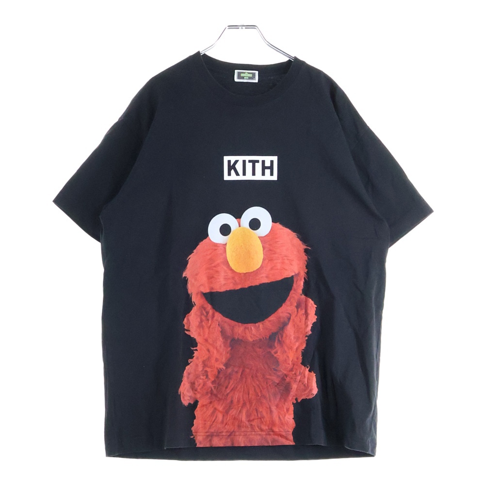 雰囲気◎ELMO エルモ Tシャツ ブラックアウト　セサミストリート カナダ製 キス ×SESAME STREET ELMO TEE セサミストリート エルモフロント