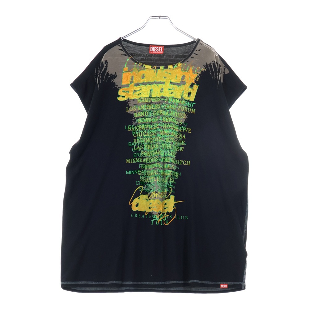 T-ISAK-A T-SHIRT フロントアートプリント ノースリーブカットソー ブラック A19734 Bランク