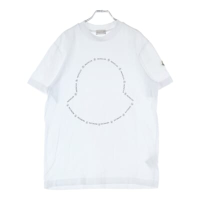 22SS T-SHIRT フロントロゴデザイン クルーネック カットソー 半袖Tシャツ ホワイト H10918C00027 Bランク
