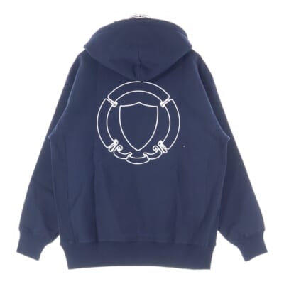 FRGMT UNV SWEAT HOODIE フラグメントユニバーシティ ロゴプリント プルオーバースウェットパーカー フーディー ネイビー FRGMT-S3 Aランク