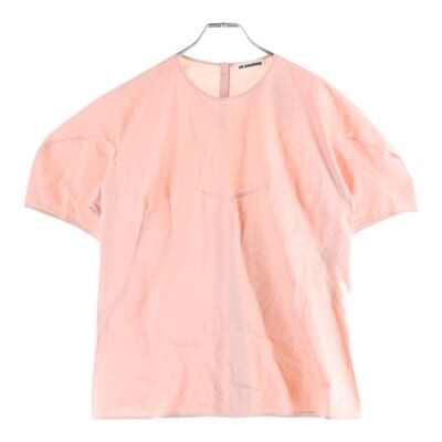 バックスナップボタン ダーツデザイン 半袖トップス ブラウス レディース ピンク HSJWNM0053 Bランク