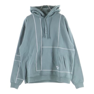 21AW ×Wilson Williams IV Hoodie ウィルソン・ウィリアムズ ハーフボタン フーデッド プルオーバーパーカー グリーン KHM030071 Aランク
