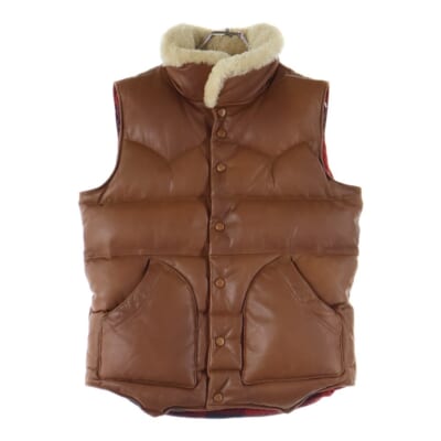 ゴートレザー ムートンボアベスト ジャケット ブラウン TJK-F1103 Bランク