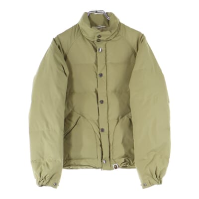 スナップボタン ドローストリング ジップアップ ライトダウンジャケット ベージュ Bランク