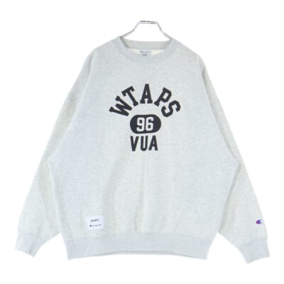 24AW ×Champion Academy Crew Neck チャンピオン アカデミー フロントプリント クルーネック スウェット トレーナー グレー C8-B024 Bランク