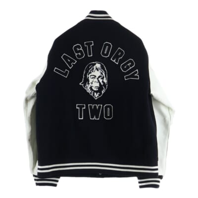 22AW ×HUMAN MADE LAST ORGY 2 VARSITY JACKET ヒューマンメイド ラストオージー スタジアムジャンパー ジャケットブルゾン ブラック/ホワイト UC2B9202 Bランク