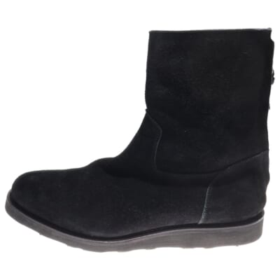 SUEDE LEATHER BACK ZIP BOOTS スウェードレザー バックジップ ハイカットブーツ ブラック MGK-003-99-422 Bランク