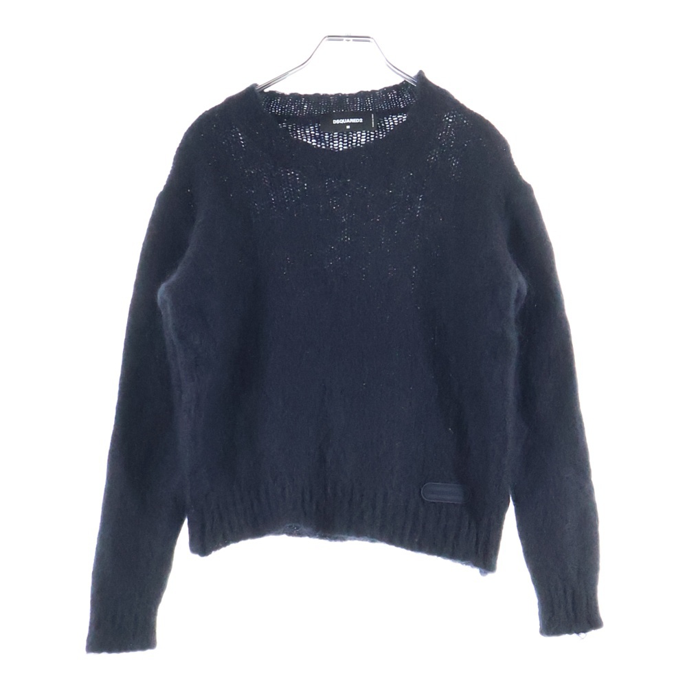 FUZZY CREWNECK KNIT ファージクルーネック ニット ロングスリーブセーター ブラック S74HA1363 Bランク