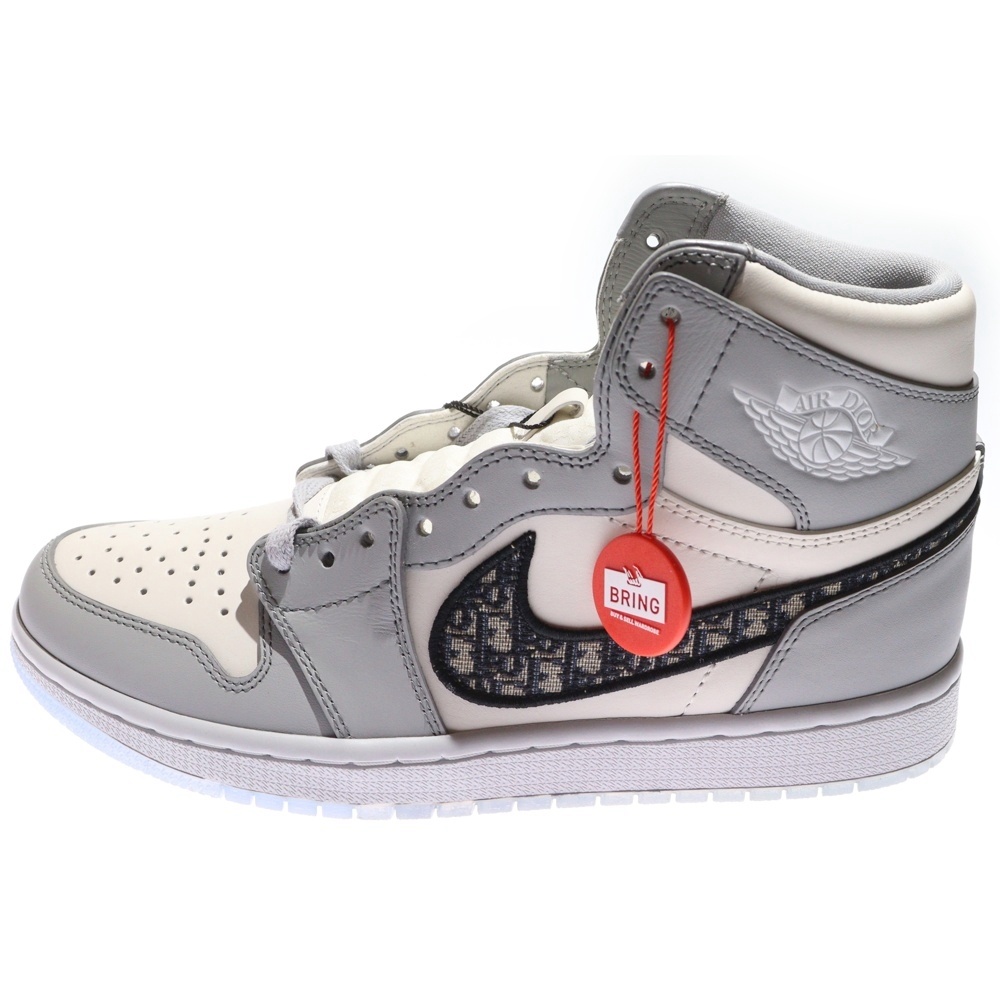 最終値下げ　Dior グレー ハイカットスニーカー ディオール ×AIR JORDAN 1 HIGH OG DIOR CN8607-002 ナイキ エア