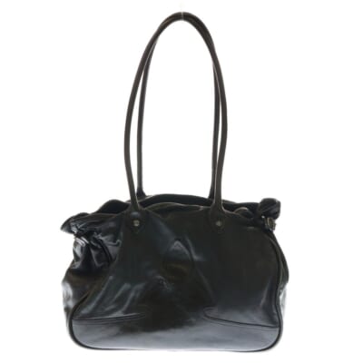 BSフレアボタン フレアニー レザー トートバッグ ハンドバッグ ブラック Bランク