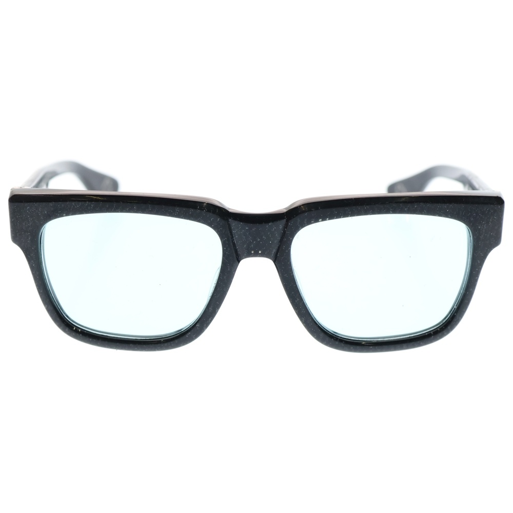 BOX-OFFICER ダガーテンプル装飾 デモレンズ ブラックフレーム サングラス アイウェア ブラック/シルバー Bランク