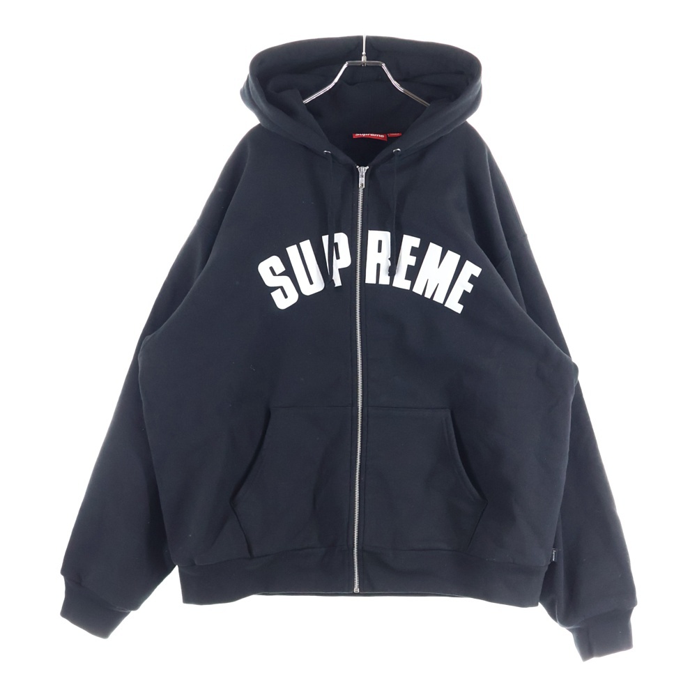 24AW Arc Thermal Zip Up Hooded Sweatshirt アーチロゴ サーマルライニング ジップアップパーカー スウェットフーディ ブラック Bランク