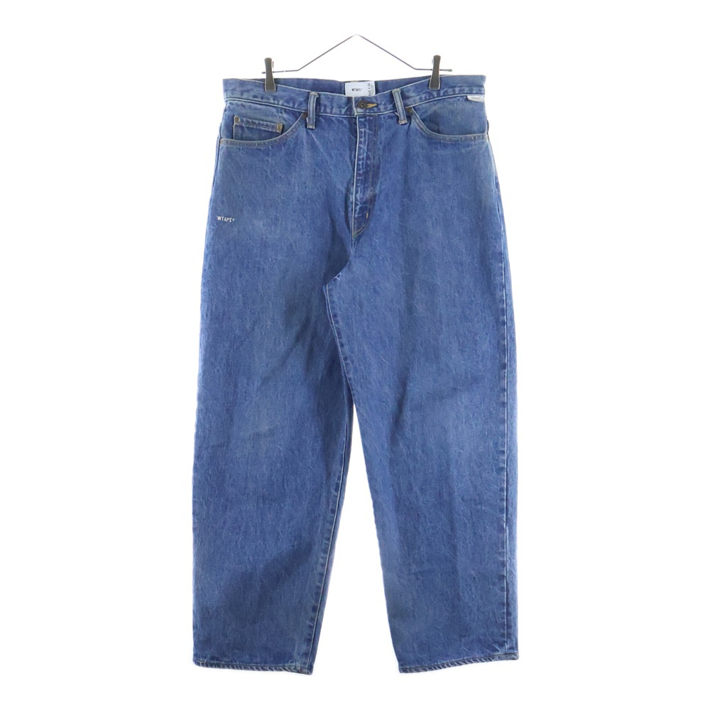 24SS BLUES STRAIGHT/TROUSERS/COTTON.DENIM.CACTO ポケットロゴ刺繍 ブルース ストレート トラウザーズ デニムパンツ インディゴ 241WVDT-PTM03 Bランク