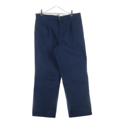 24SS ×Dickies PLEATED TROUSERS ディッキーズ ロゴ刺繍 プリーツトラウザーズ チノパンツ ネイビー 24SS-WMP-DC01 Bランク