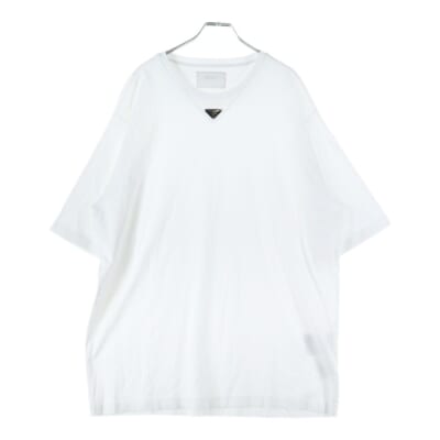23SS トライアングルロゴプレート コットン 半袖Tシャツ カットソー ホワイト UJN861 S232 240 Bランク