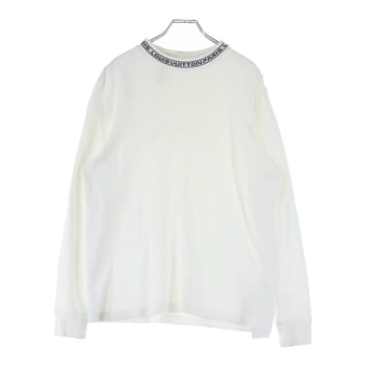 19SS ネックロゴ コットン クルーネック 長袖Tシャツ カットソー ホワイト RM191M HUC HGY02W Bランク