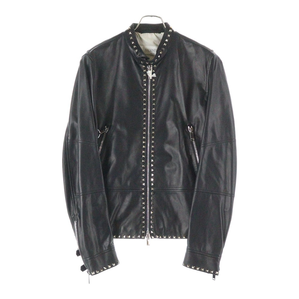 ヴァレンティノ ロックスタッズ レザー シングル ライダースジャケット