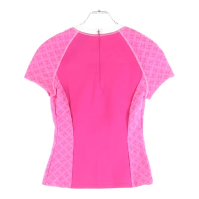 ココマーク ラインストーンロゴ 柄 切り替え クルーネック 半袖Tシャツ カットソー ピンク レディース P76414V47504 Aランク