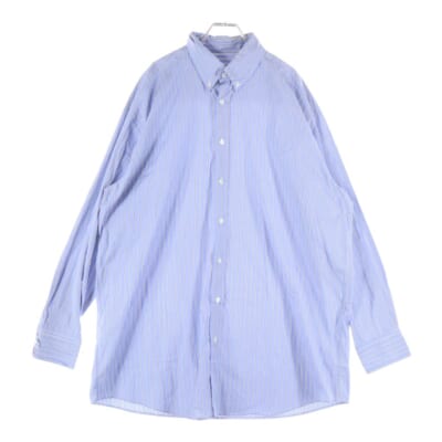 23AW オーバーサイズストライプボタンダウンシャツ ブルー SI1DL0002 S54946 Aランク