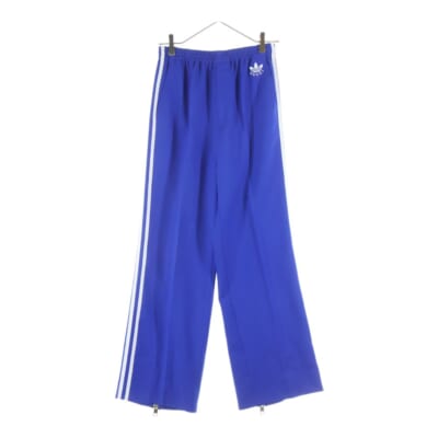 ×adidas ロゴ刺繍バックジップサイドライントラックロングパンツ アディダス ブルー 721922 Bランク