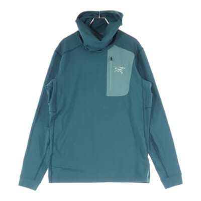 Rho LT Hoody ローLTフーディ プルオーバーパーカー 長袖 ストレッチ ロゴ グリーン X000005849 Aランク