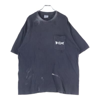 24SS ヴィンテージ加工 ポケット付き半袖Tシャツ クルーネックカットソー チャコールグレー RE-CO-BK-00-00-278 Bランク