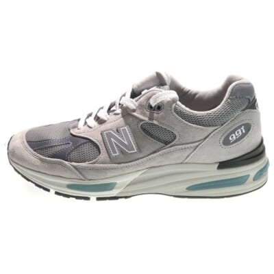 U991GL2 スウェードレザー ローカットスニーカー グレー/ベージュ US9.5/27.5cm Bランク