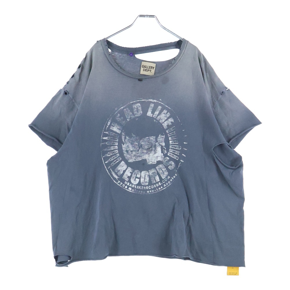 Grailed HEAD LINE RECORDS ダメージ加工 半袖Tシャツ カットソー グレー Bランク