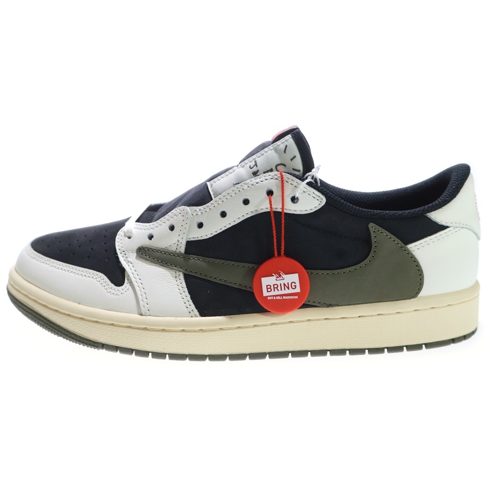 ×TRAVIS SCOTT AIR JORDAN 1 LOW OG Medium Olive DZ4137-106 トラヴィススコットエアジョー ダン1 ローカットスニーカー カーキ US11/28.0cm Sランク