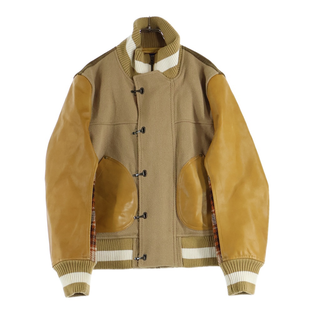 ジュンヤワタナベ コムデギャルソン 19AW ウール チェック レザー 切替