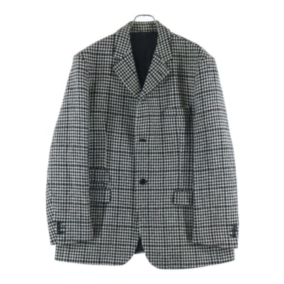 18AW Big fit blazer ビッグフィットブレザージャケット ハウンドトゥースチェック 千鳥格子 ブラック/ホワイト 182-517 Bランク