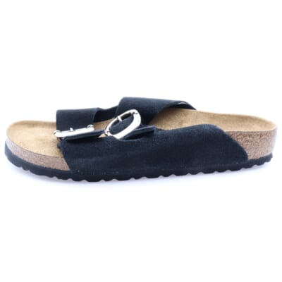 ×BIRKENSTOCK ビルケンシュトック ARIZONA アリゾナ ガンスリンガーレザーサンダルブラック/シルバー Aランク