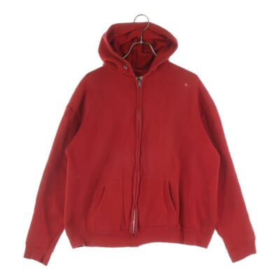 60-70s ZIP HOODIE THERMAL LINER ジップフーディー レッド Bランク
