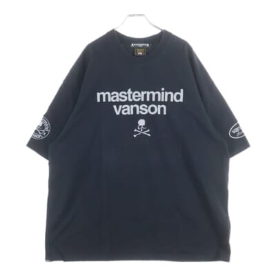 ×VANSON ヴァンソン ボーンリフレクタープリント 半袖Tシャツ(厚手) カットソー ブラック MW24C13-TS102 Aランク
