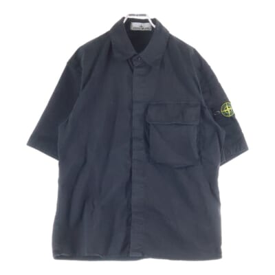 ロゴパッチ ツイル 半袖シャツ ブラック K2S151100007S0010 Bランク