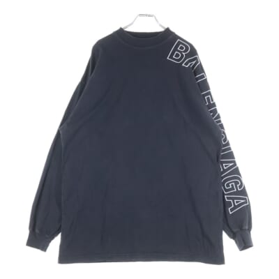 23AW ロゴ刺 ヴィンテージ加工 長袖Tシャツ ロングTシャツ ロングスリーブ ブラック 739027 TOVV6 Bランク