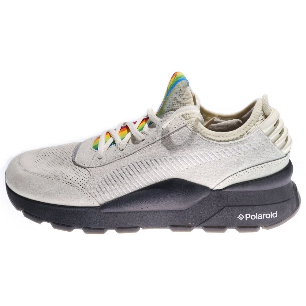 ×POLAROID RS-0 ローカットスニーカー ランニングシューズ ホワイト/ブラック US10/28cm 368436-01 Bランク