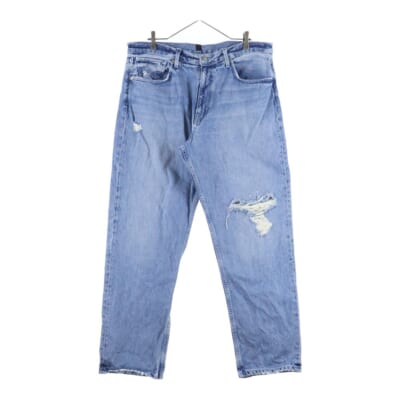 22SS 5 Pocket Denim Pants ダメージ加工 ストレートデニムパンツ インディゴ Bランク