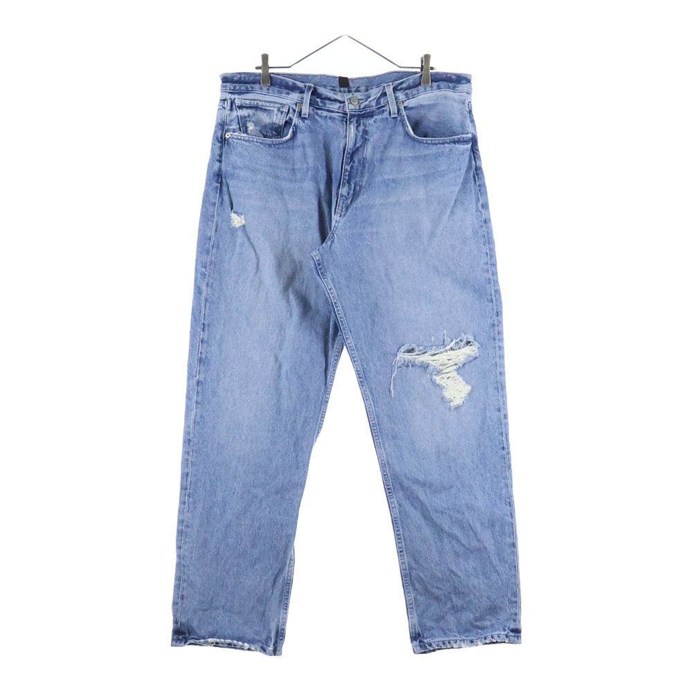 22SS 5 Pocket Denim Pants ダメージ加工 ストレートデニムパンツ インディゴ Bランク
