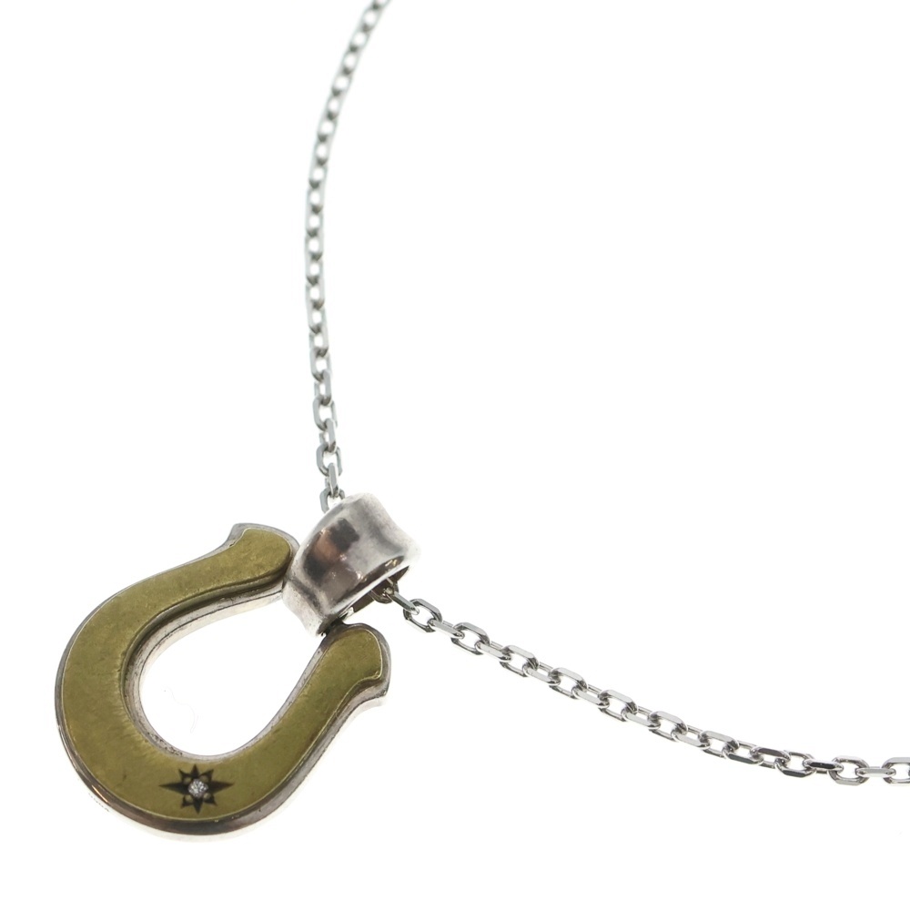 Horseshoe Large SV BRASS Diamond ラージ ホースシュー シルバー 1ダイヤ ネックレス チェーン シルバー Bランク