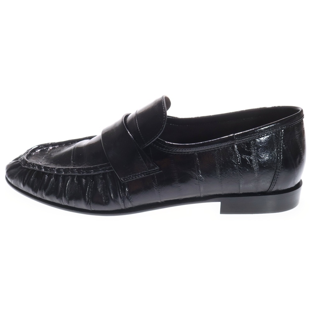 Soft Loafer イールスキン ローファー レザーシューズ ブラック F2018ーE17 Aランク