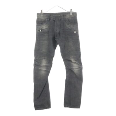 BIKER TAPERED バイカー テーパード デニムパンツ ブラック Bランク